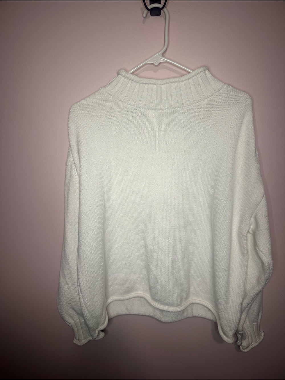 Cream white mock neck sweater - Picture 2 of 4